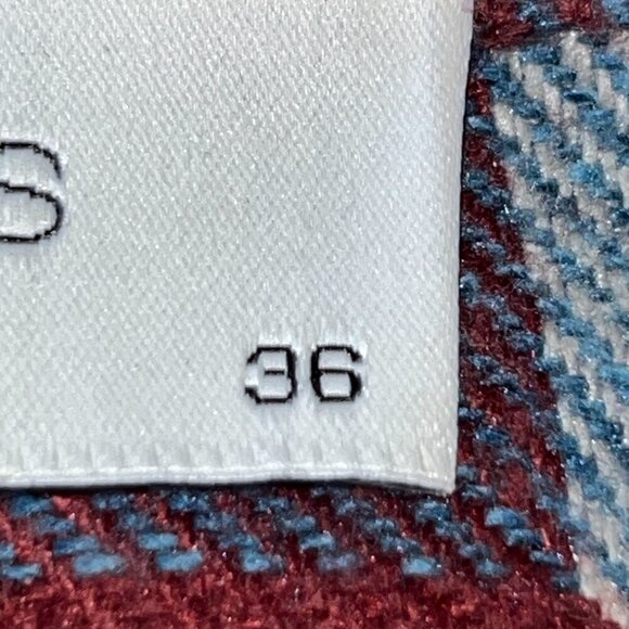 I R O JEANS SOANE FLANNEL BUFFALO PLAID POP-OVER MIDI SHIRT DRESS - EUC -Size 36 - Picture 12 of 16